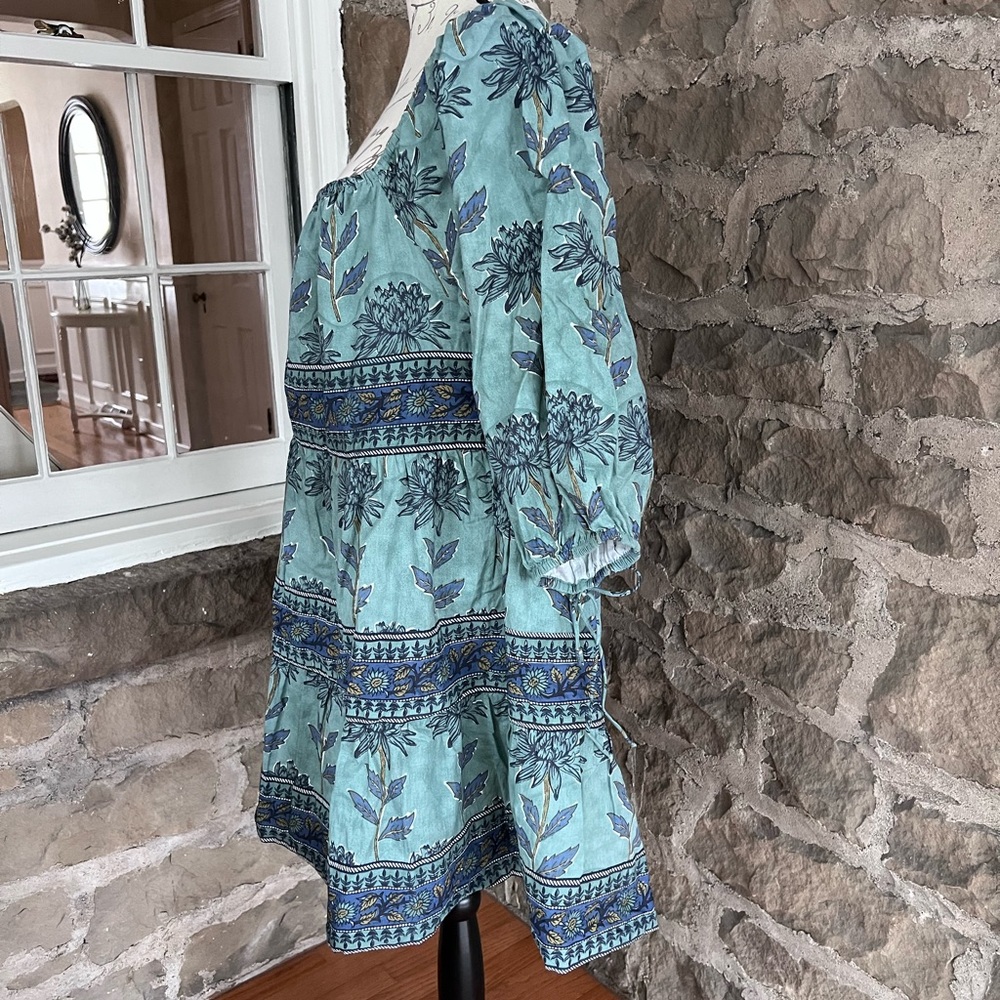 NWT Size XL Victoria Dunn Boho Sunflower Mini Dress in Cornflower. - Picture 6 of 13